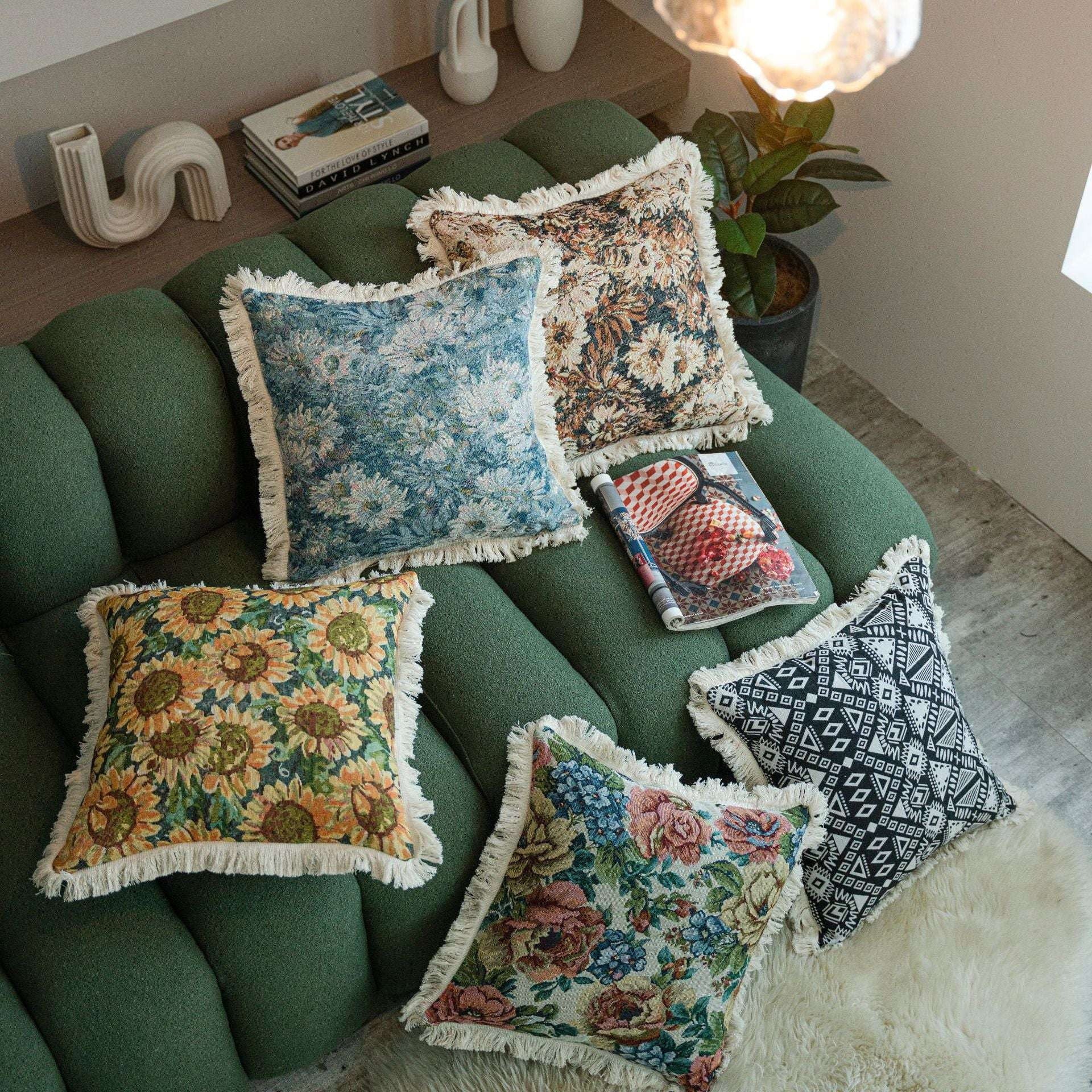 Decorative Sofa Pillow, Luxury Cushion Cover, Tassel Pillow Case - available at Sparq Mart