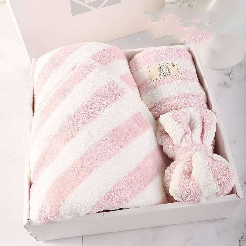 Coral Fleece Bath Set, Luxury Hair Towel, Soft Bath Towels - available at Sparq Mart