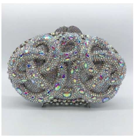 Elegant Diamond Clutch, Magnetic Clasp Clutch, Python Evening Bag - available at Sparq Mart