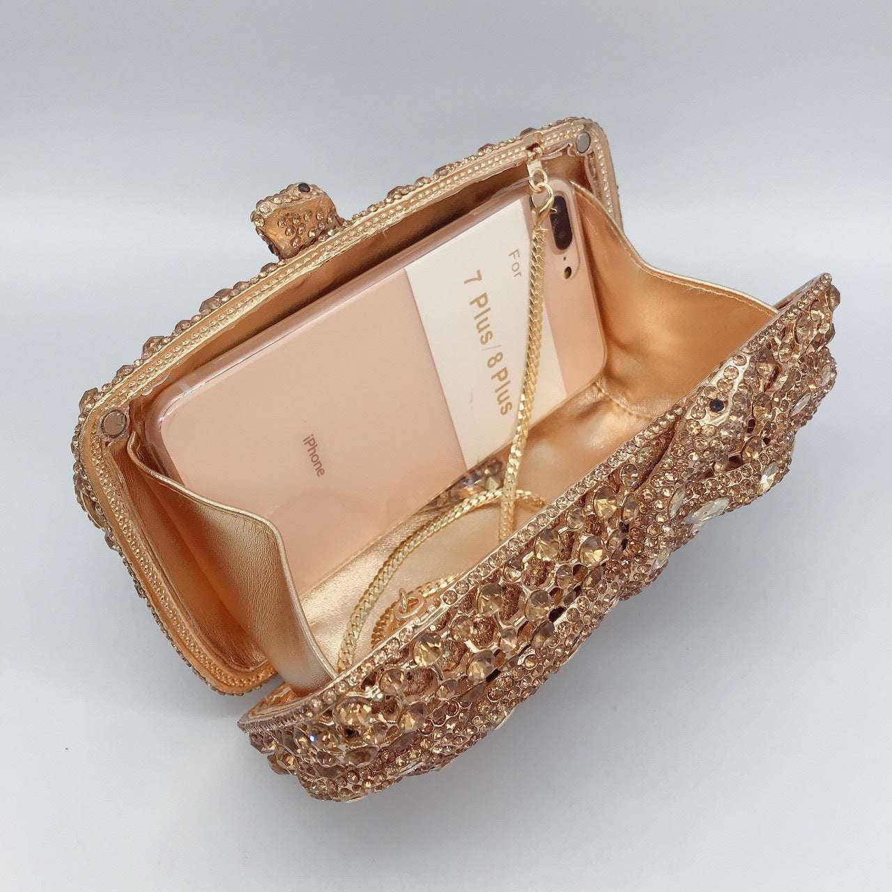 Elegant Diamond Clutch, Magnetic Clasp Clutch, Python Evening Bag - available at Sparq Mart