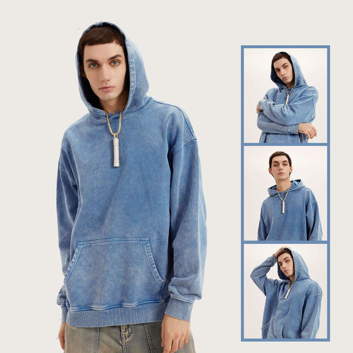 Casual Hooded Sweater, Cotton Terry Knitwear, Fashionable Men's Hoodie - available at Sparq Mart