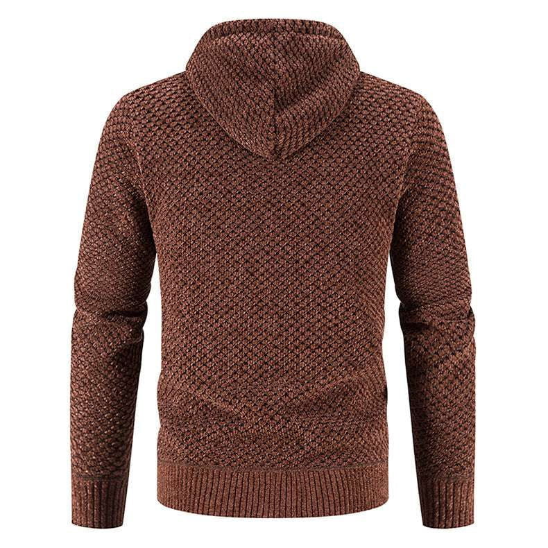 Cozy Hooded Sweater, Men's Pineapple Sweater, Plush Winter Apparel - available at Sparq Mart