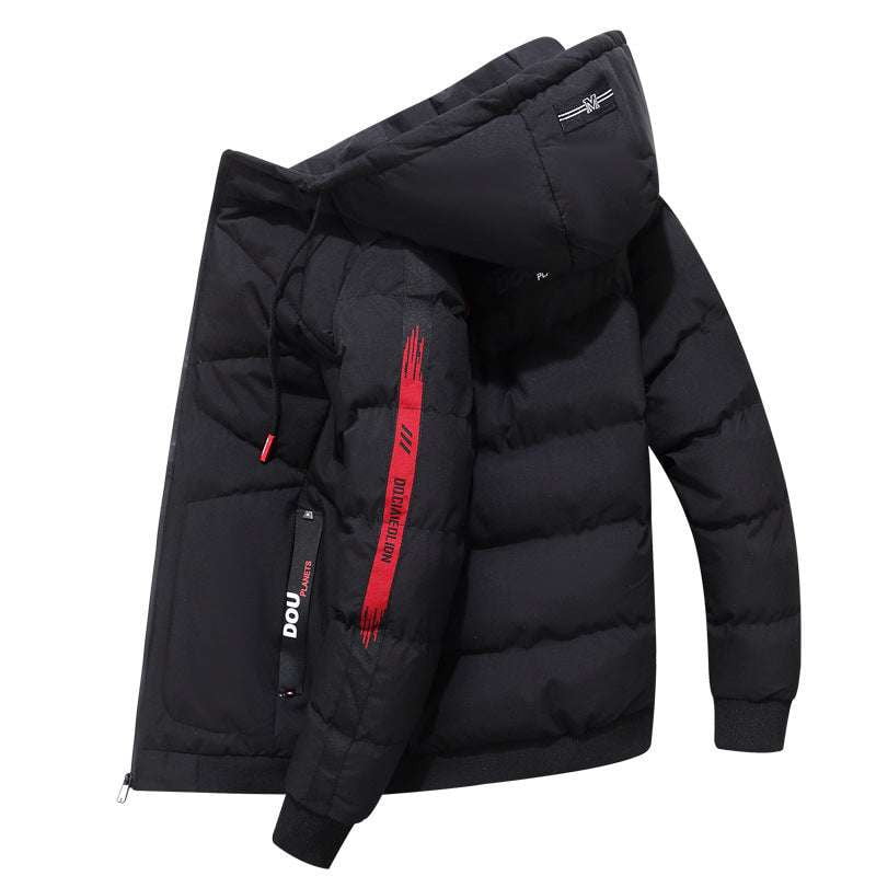 Casual Cotton-Padded Jacket, Men's Winter Coat Jacket, Urban Style Thick Coat - available at Sparq Mart