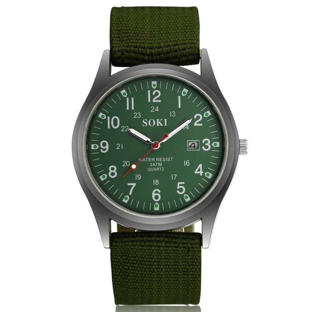 Canvas Strap Watch, Luminous Sports Watch, Men's Quartz Watch - available at Sparq Mart