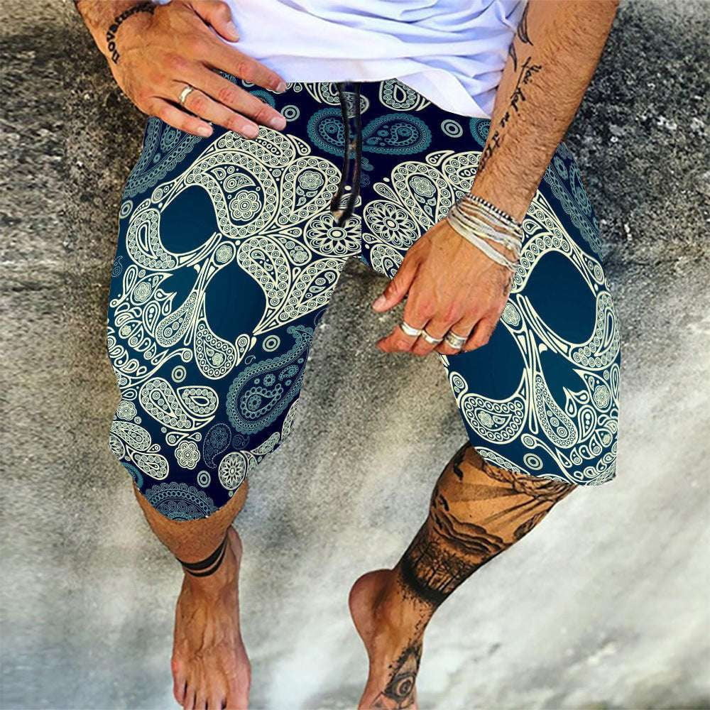 casual printed shorts, stylish five-point pants, summer patterned trousers - available at Sparq Mart