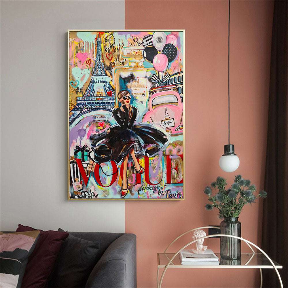 Canvas Painting, Fashion Graffiti Art, Female Poster - available at Sparq Mart