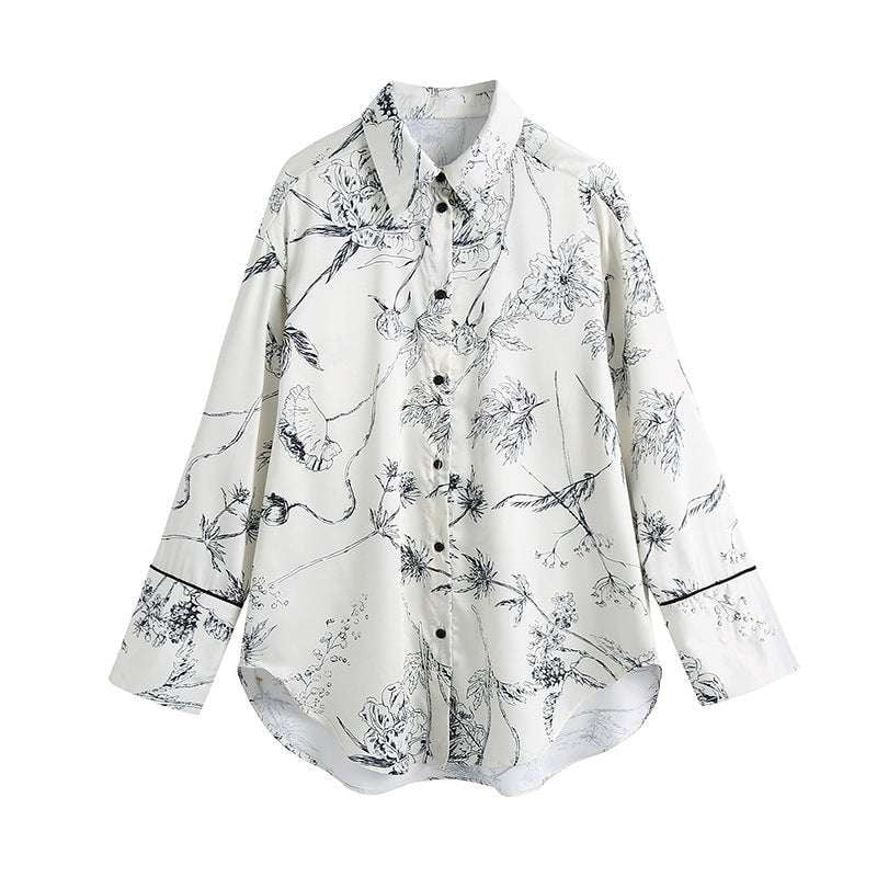 Loose Casual Shirt Women, Oversized Collar Shirt, Women's Long Sleeve Fashion - available at Sparq Mart