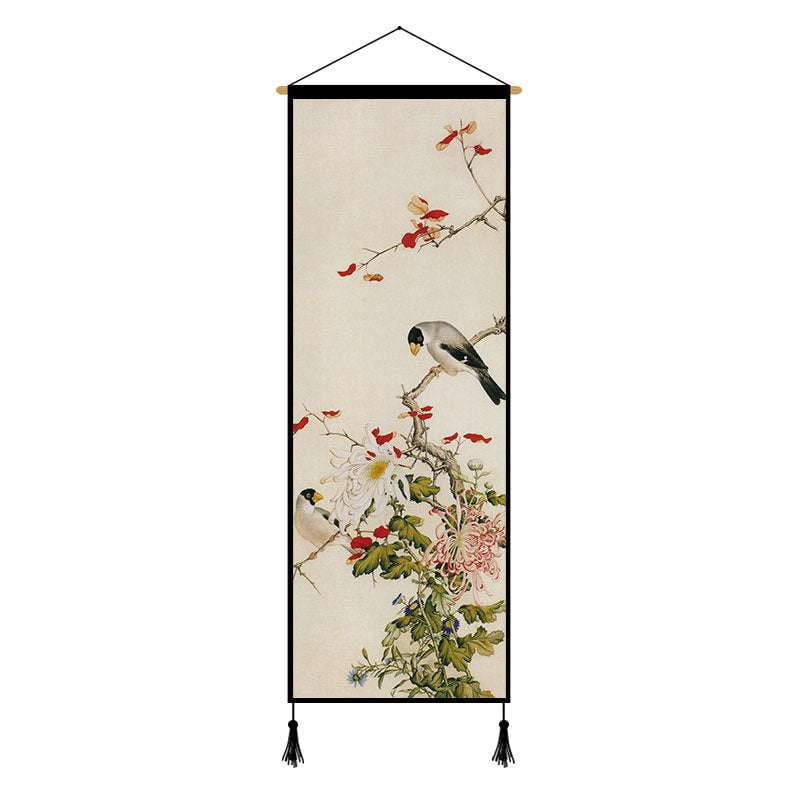 Decorative Wall Tapestry, Hanging Painting Cloth, Peony Art Decor - available at Sparq Mart