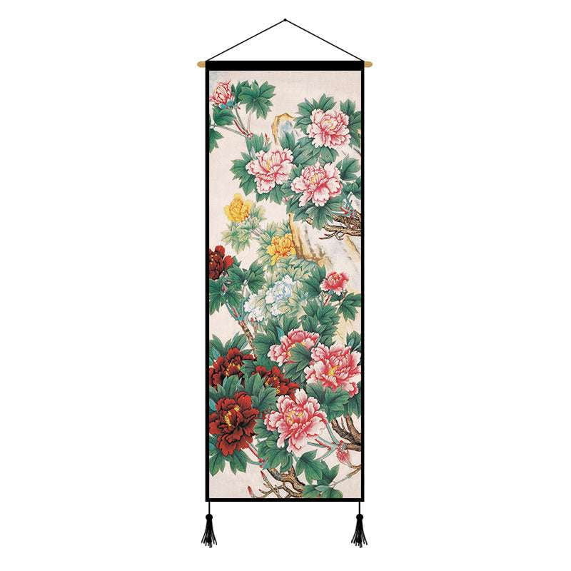 Decorative Wall Tapestry, Hanging Painting Cloth, Peony Art Decor - available at Sparq Mart