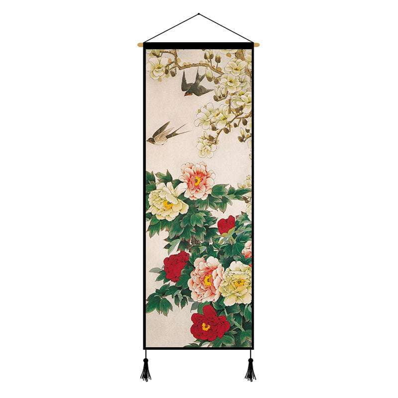 Decorative Wall Tapestry, Hanging Painting Cloth, Peony Art Decor - available at Sparq Mart