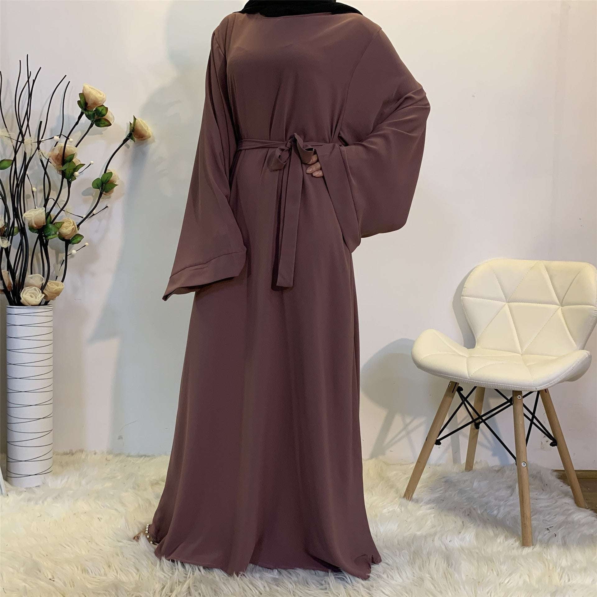 Lace-up Kaftan, Muslim Dress Elegance, Plus Size Abaya - available at Sparq Mart