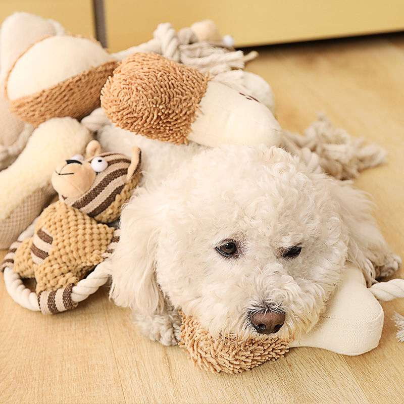 Dog Enrichment Puzzle, Durable Rope Chew, Interactive Plush Toy - available at Sparq Mart