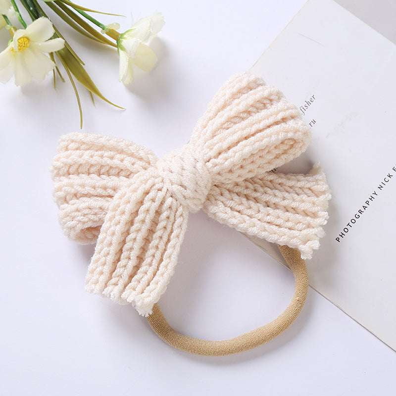 Baby Nylon Headband, Soft Wool Hairband, Wool Bow Hairband - available at Sparq Mart