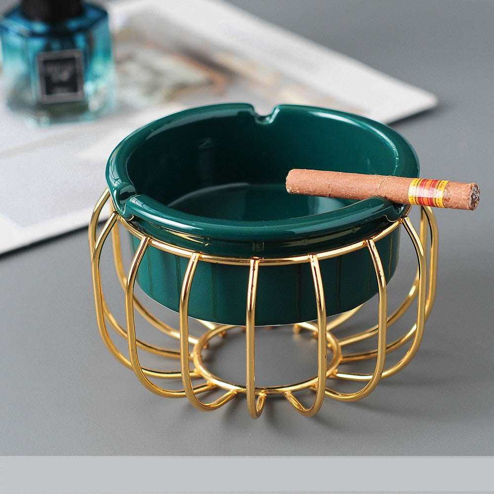 ceramic ashtray with lid, premium ashtray, windproof ashtray - available at Sparq Mart