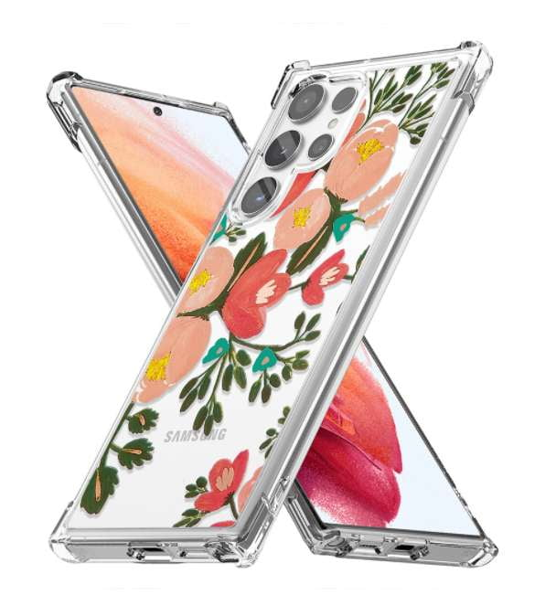 Anti-Fall Phone Protection, iPhone Glass Case, TPU Floral Design - available at Sparq Mart