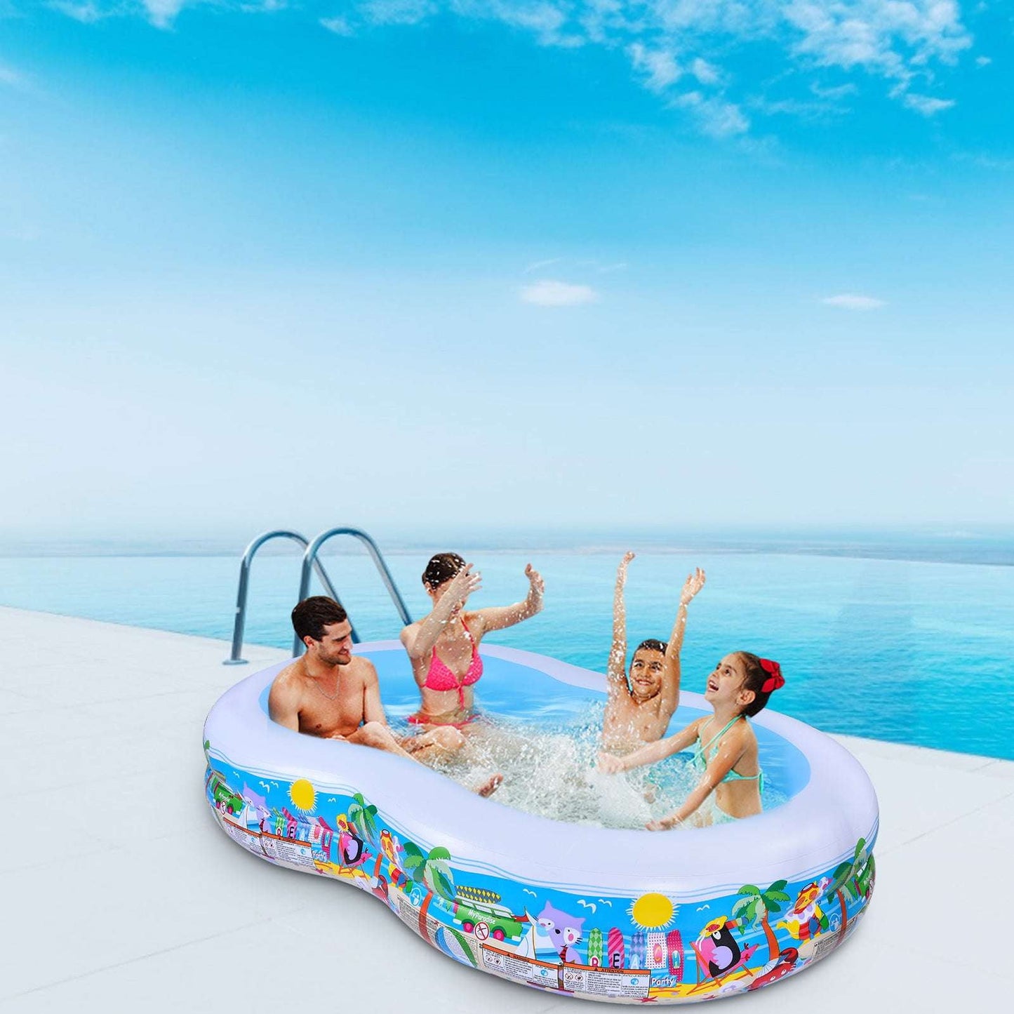 Family Fun Pool, Kids Inflatable Pool, Safe PVC Pool - available at Sparq Mart