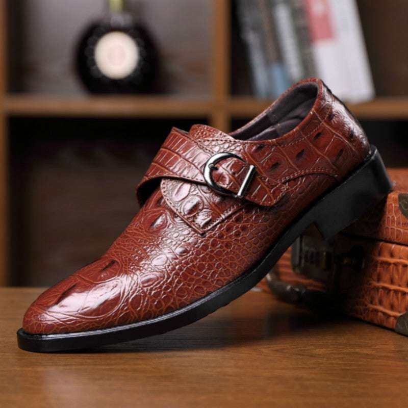 Casual Business Footwear, Leather Buckle Shoes, Men's Designer Shoes - available at Sparq Mart