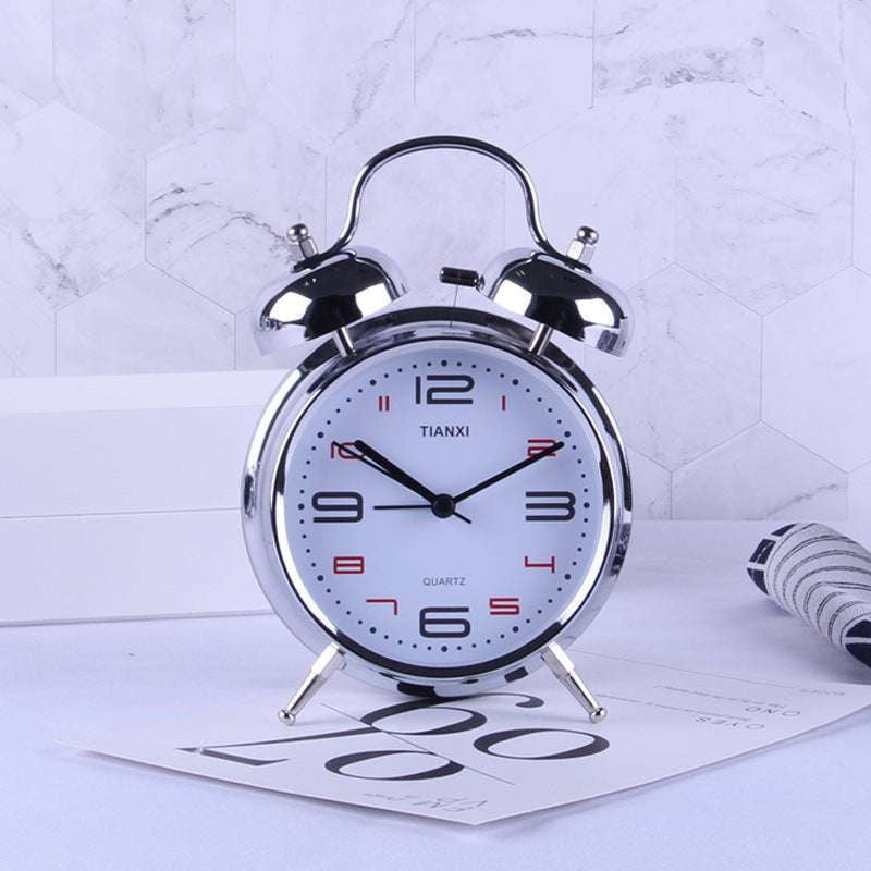 bedside light clock, round bedroom clock, silent night clock - available at Sparq Mart