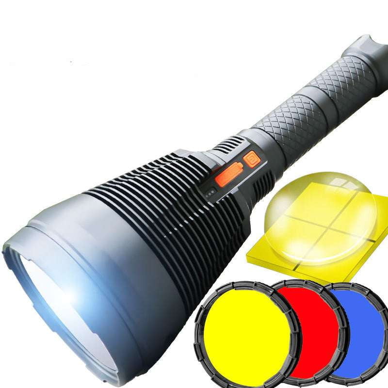 long-range searchlight, portable emergency light, USB rechargeable flashlight - available at Sparq Mart