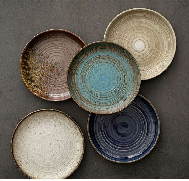 Durable Plate, Retro Stoneware Plate, Stylish Tableware - available at Sparq Mart