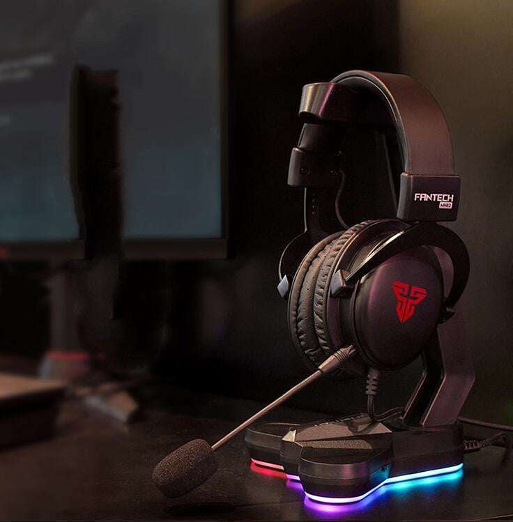 gaming headset stand, LED headphone dock, RGB headphone holder - available at Sparq Mart