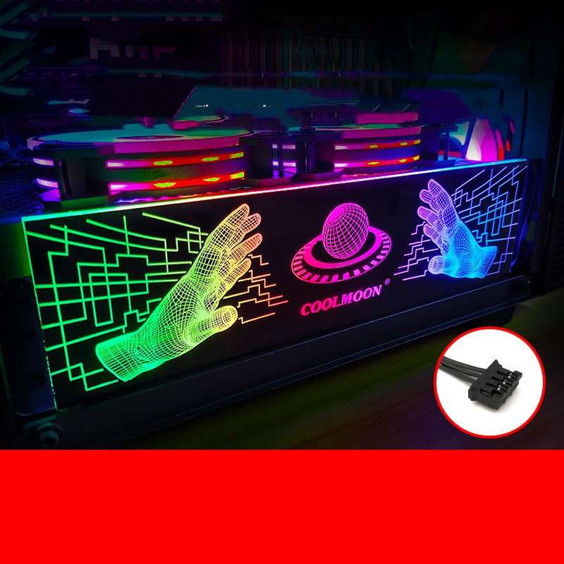 Customizable PC Case Light, LED Light Bar Bracket, RGB Graphics Card Holder - available at Sparq Mart