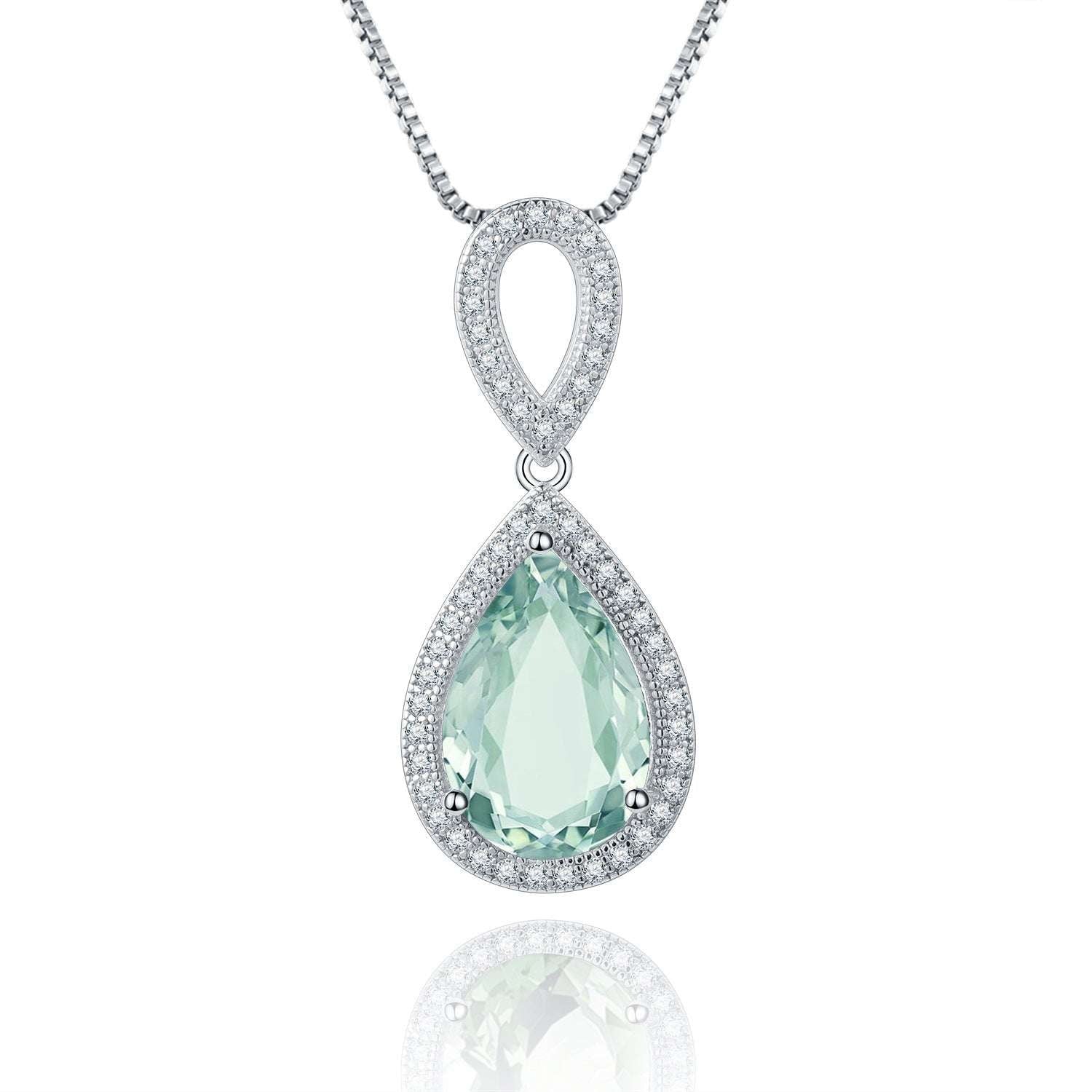 Green Amethyst Necklace, Natural Color Pendant, S925 Amethyst Pendant - available at Sparq Mart