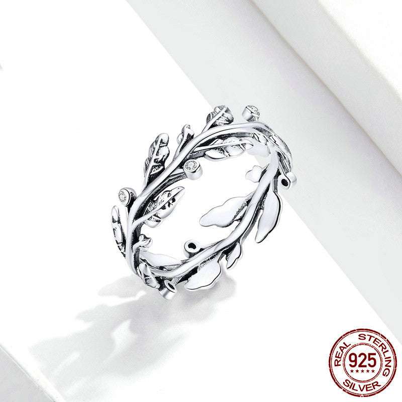 Classical branch ring, Silver surround ring, Sterling silver branch ring - available at Sparq Mart