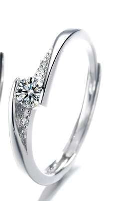 Adjustable Fashion Rings, Silver Couple Rings, Zircon Diamond Ring - available at Sparq Mart