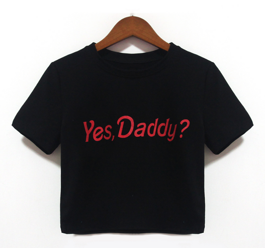 printed short-sleeved T-shirt, trendiest Yes Daddy Tee, wholesale slim round neck - available at Sparq Mart