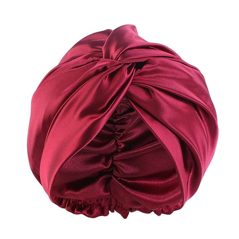 Comfortable Sleep Cap, Luxurious Twist Headwear, Silk Nightcap Adjustable - available at Sparq Mart