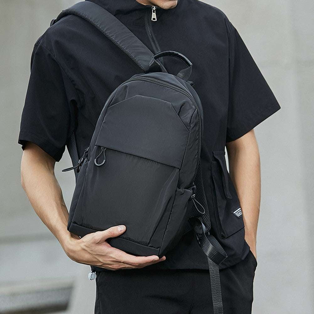 Lightweight Student Backpack, Men's Black Backpack, Trendy Mini Backpack - available at Sparq Mart