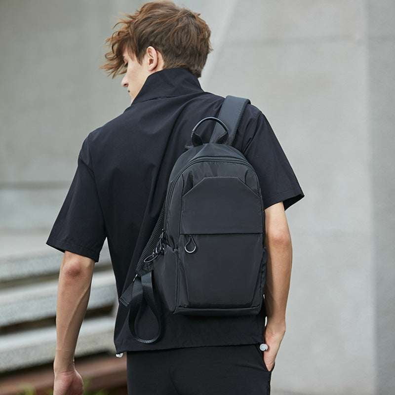 Lightweight Student Backpack, Men's Black Backpack, Trendy Mini Backpack - available at Sparq Mart