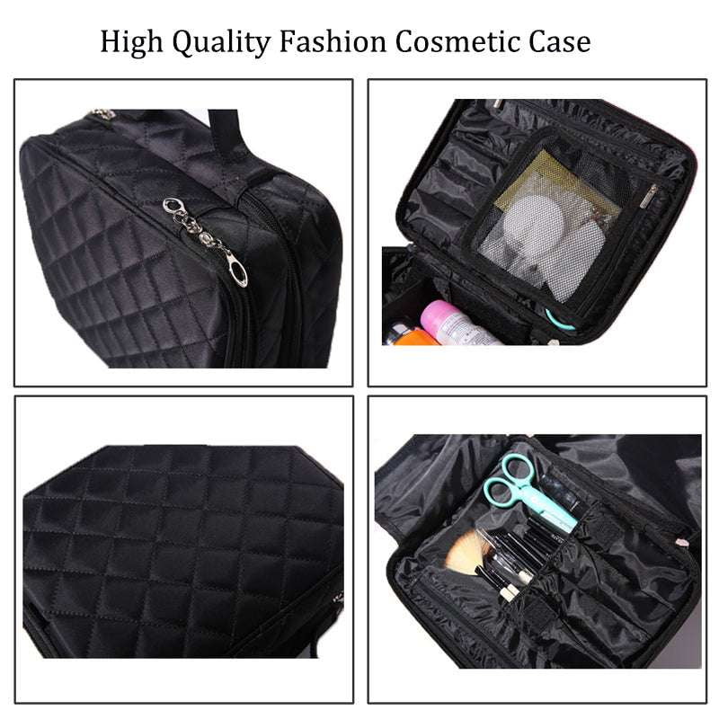 Double-Deck Cosmetic Case, Makeup Organizer Pouch, Spacious Makeup Bag - available at Sparq Mart