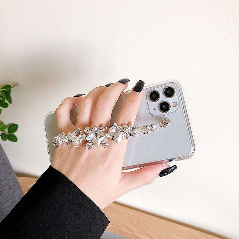 1. Transparent rhinestone phone case, 2. Trendy bracelet case, 3. Wholesale phone accessories - available at Sparq Mart