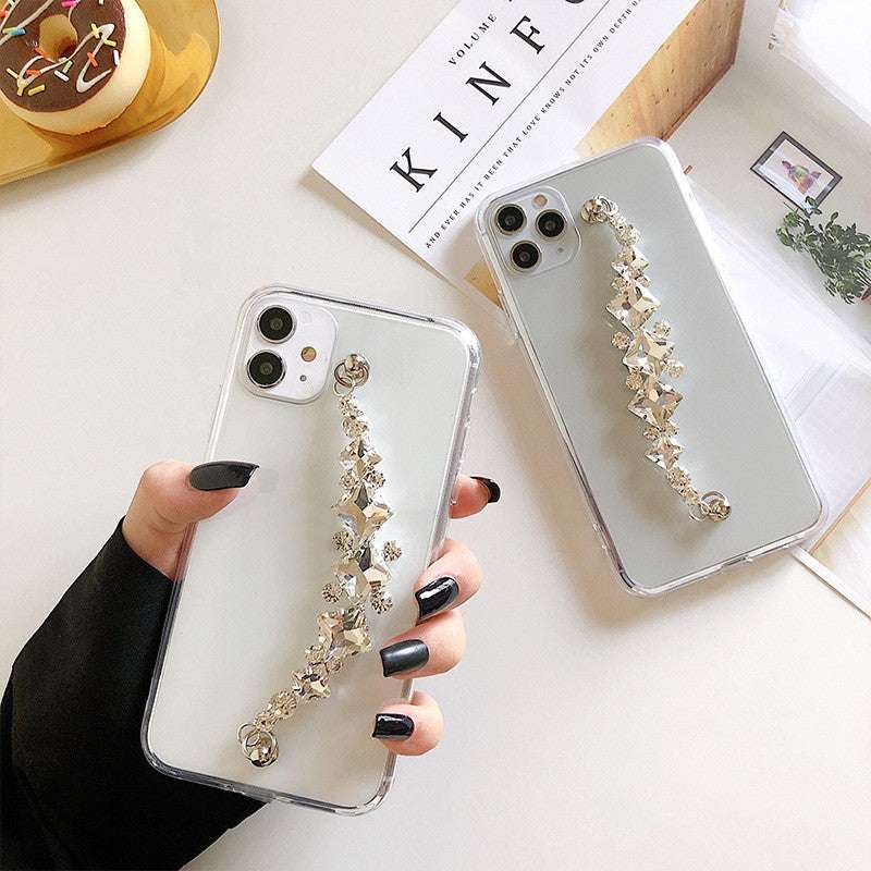 1. Transparent rhinestone phone case, 2. Trendy bracelet case, 3. Wholesale phone accessories - available at Sparq Mart