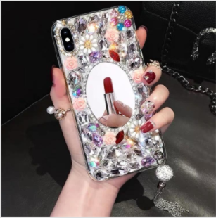 Acrylic-Mirror phone case, Rhinestone phone case, Sparkling phone case - available at Sparq Mart