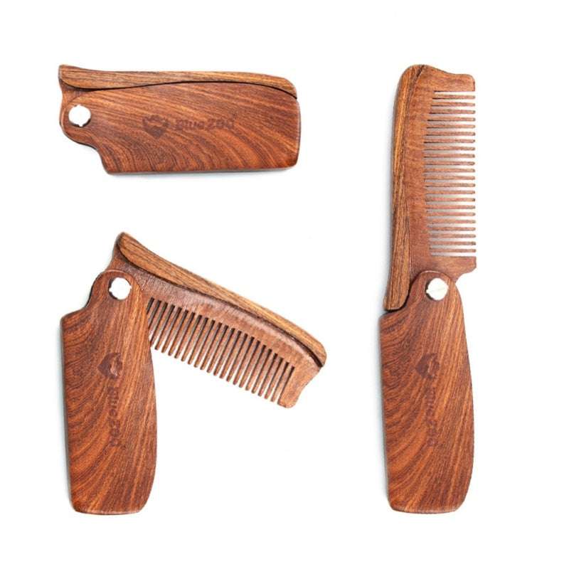 Folding Comb, Hair and Beard Comb, PU Leather Bag - available at Sparq Mart