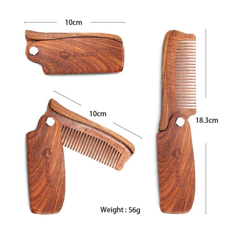 Folding Comb, Hair and Beard Comb, PU Leather Bag - available at Sparq Mart