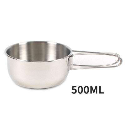 folding water cup, mountaineering picnic, stainless steel bowl - available at Sparq Mart