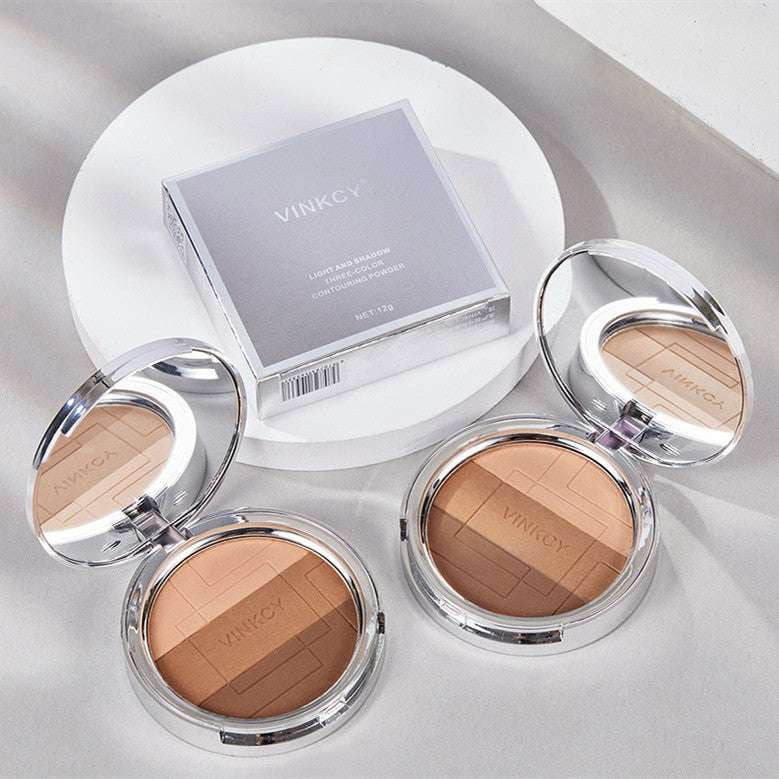 chic finishing powder, simple tri-color powder, women's makeup powder - available at Sparq Mart