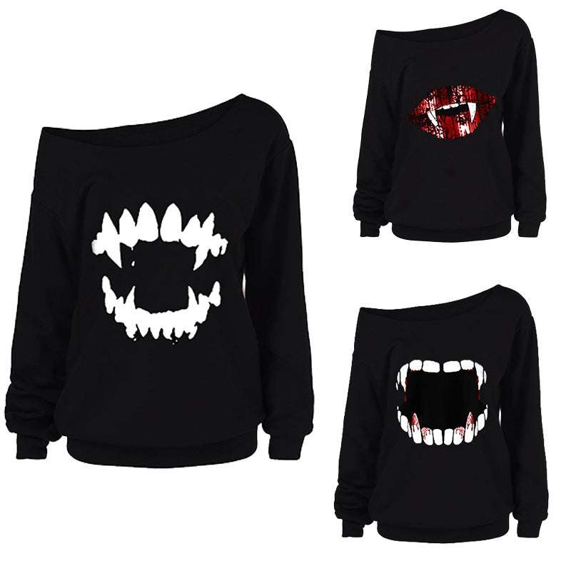 Halloween Long Sleeve, Slanted Shoulder Top, Wholesale Halloween Top - available at Sparq Mart