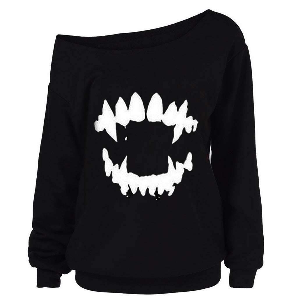 Halloween Long Sleeve, Slanted Shoulder Top, Wholesale Halloween Top - available at Sparq Mart