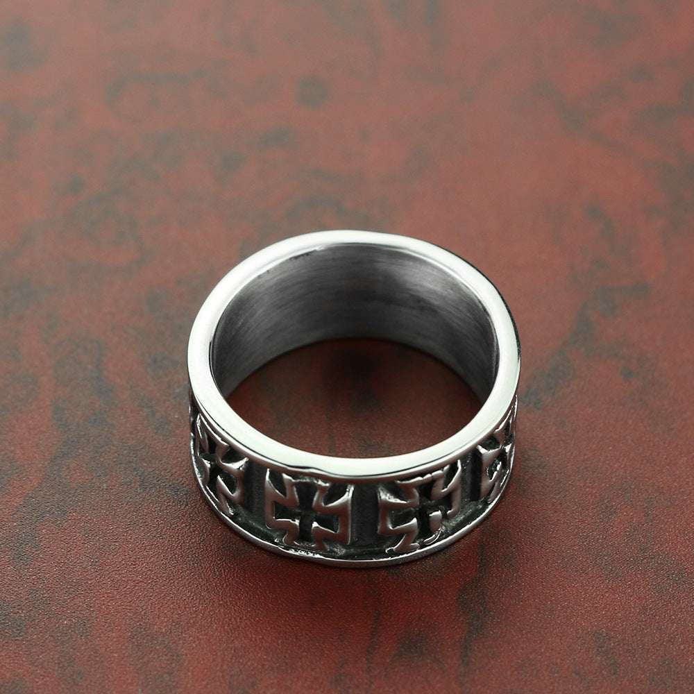 Durable Metal Ring, Iron Cross Ring, Stainless Steel Band - available at Sparq Mart