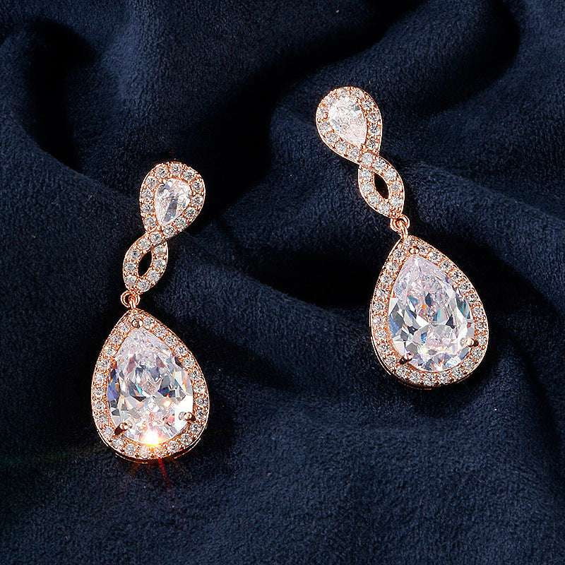 AAA zircon jewelry, Bridal banquet earrings, Sparq Mart - available at Sparq Mart