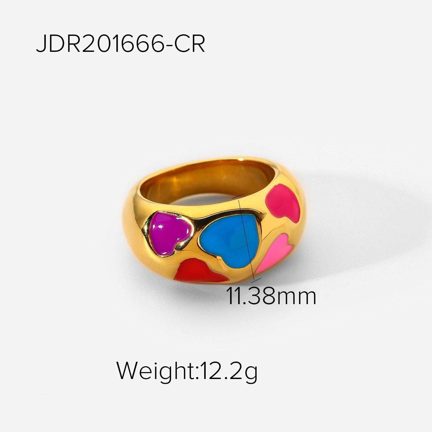 Colorful Heart Ring, Ladies Fashion Rings, Stainless Steel Jewelry - available at Sparq Mart