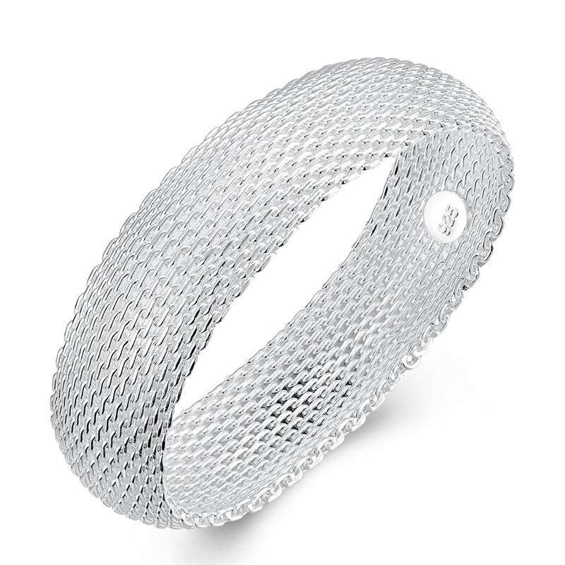 Closed mesh bracelet, Fashionable silver bracelet - available at Sparq Mart