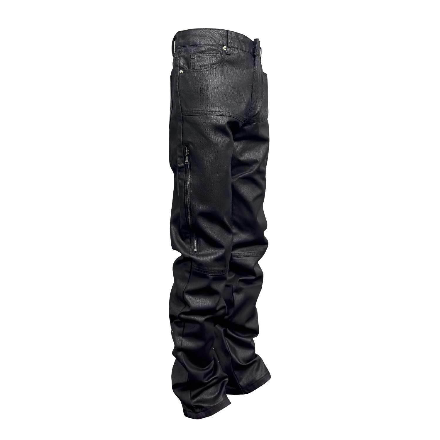 black denim jeans, designer denim pants, mid-waist trousers - available at Sparq Mart