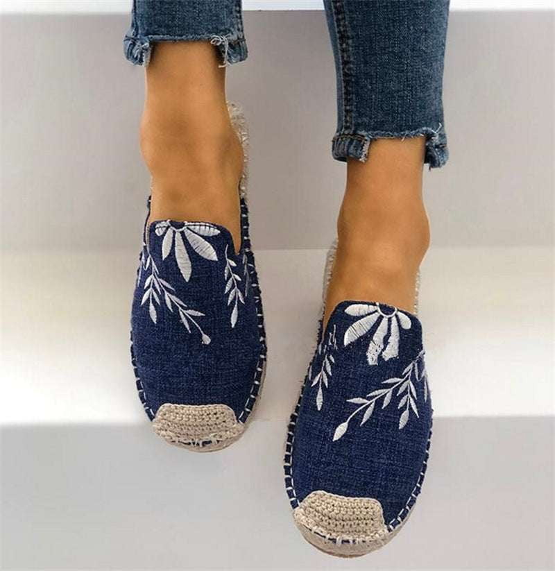 comfortable cloth slippers, embroidered fisherman slippers, stylish women's slippers - available at Sparq Mart