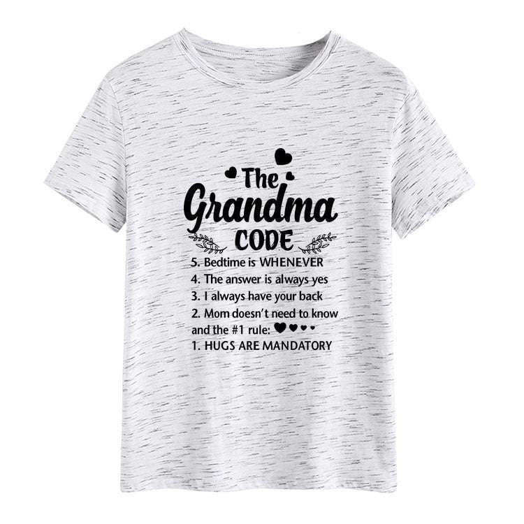 Grandma Code shirts, letter print shirts, round neck shirts - available at Sparq Mart